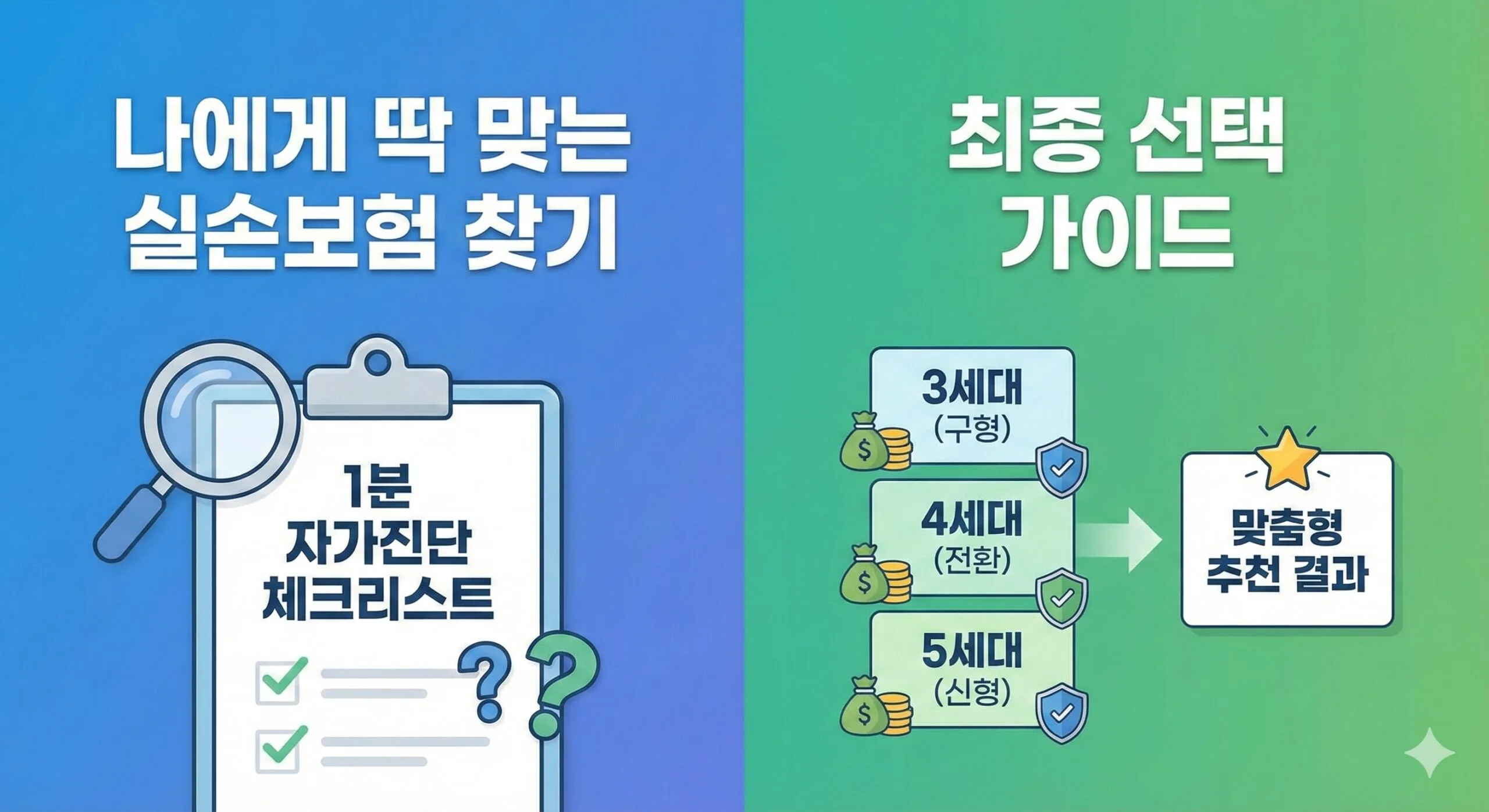 실손보험 선택 가이드 썸네일 - 1분 체크리스트로 최적 보험 찾기